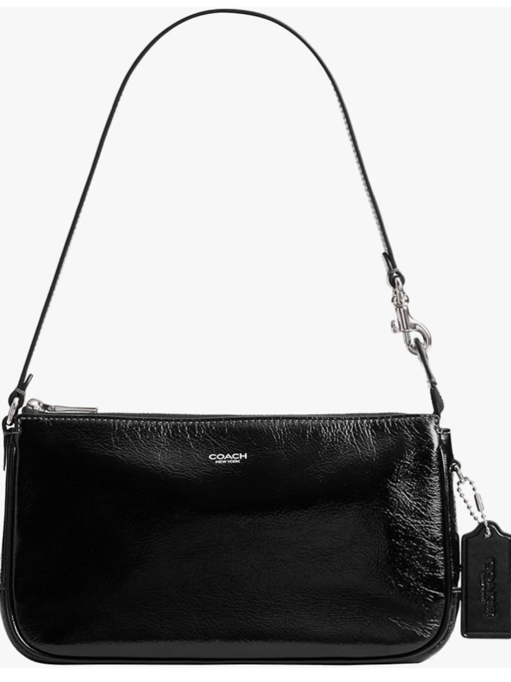 Coach Black Patent Leather Shoulder Pouch
